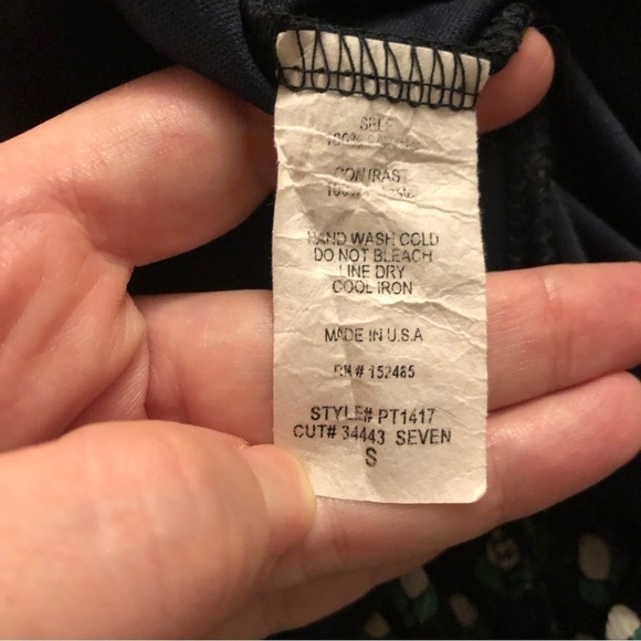 Papermoon navy & green duncan tie neck sleeveless blouse size small GUC - Picture 3 of 3